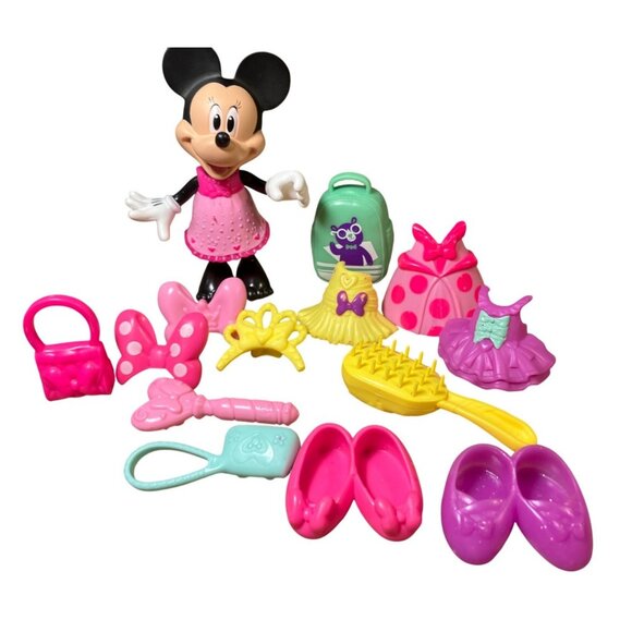 Disney Minnie Mouse Dress-Up Doll Set With Accessories Shoes & Outfits - Picture 1 of 10